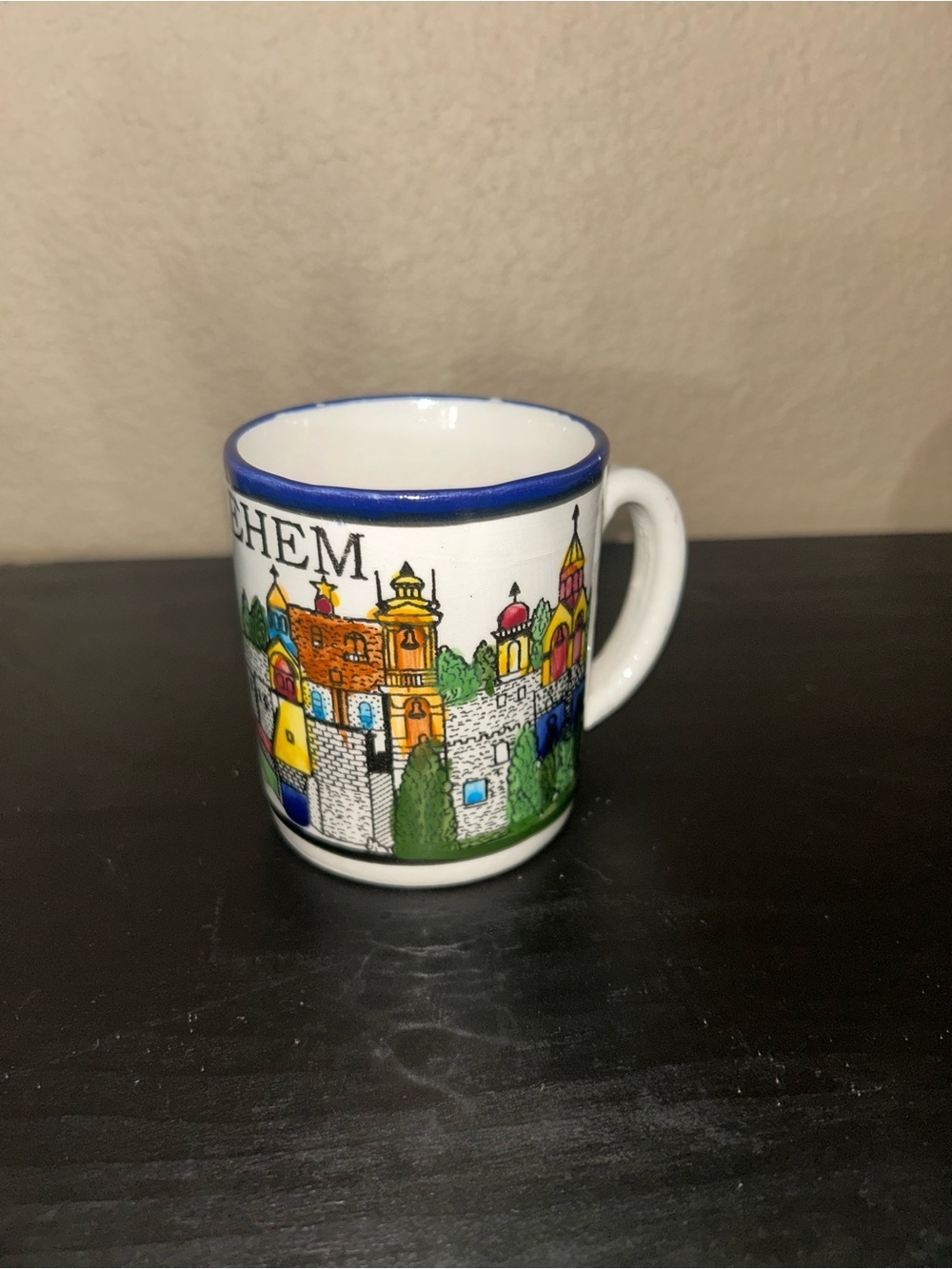 Bethlehem Ceramic Mug Ancient City hand painted Vintage - Picture 5 of 8